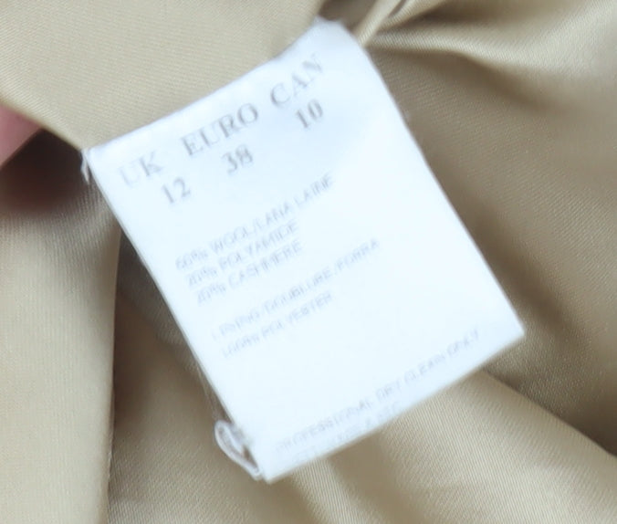 Jacques Vert Women's Beige Long Overcoat Size 12