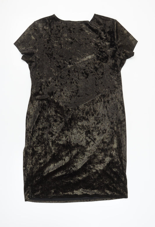 Saloos Women's Black Sheath Dress, Size 16, Party Style