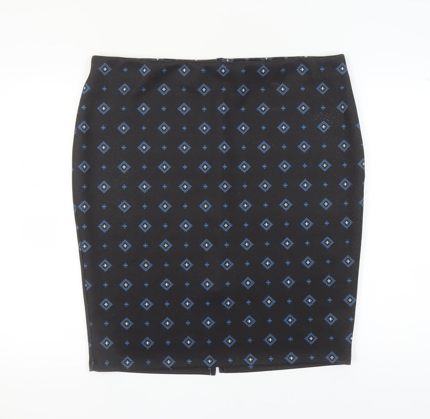 Marks and Spencer Women's Black Geometric Pencil Skirt - Size 20