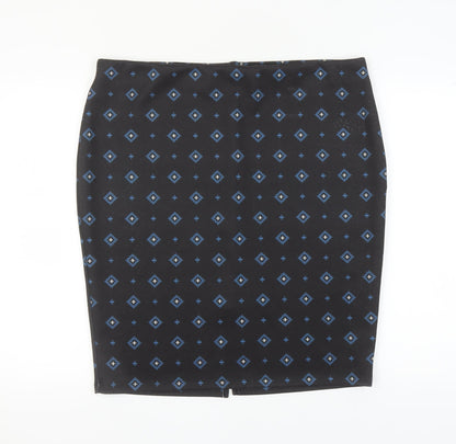 Marks and Spencer Women's Black Geometric Pencil Skirt - Size 20