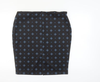 Marks and Spencer Women's Black Geometric Pencil Skirt - Size 20