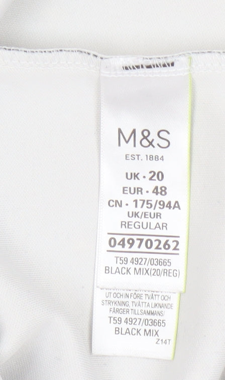 Marks and Spencer Women's Black Geometric Pencil Skirt - Size 20