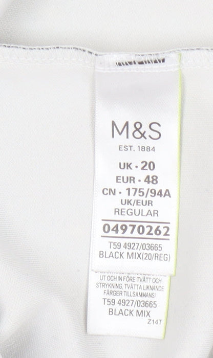 Marks and Spencer Women's Black Geometric Pencil Skirt - Size 20