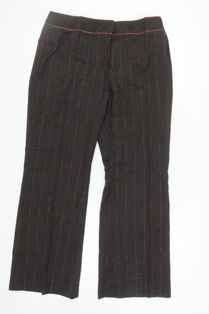 Laura Ashley Women's Black Striped Wool Trousers