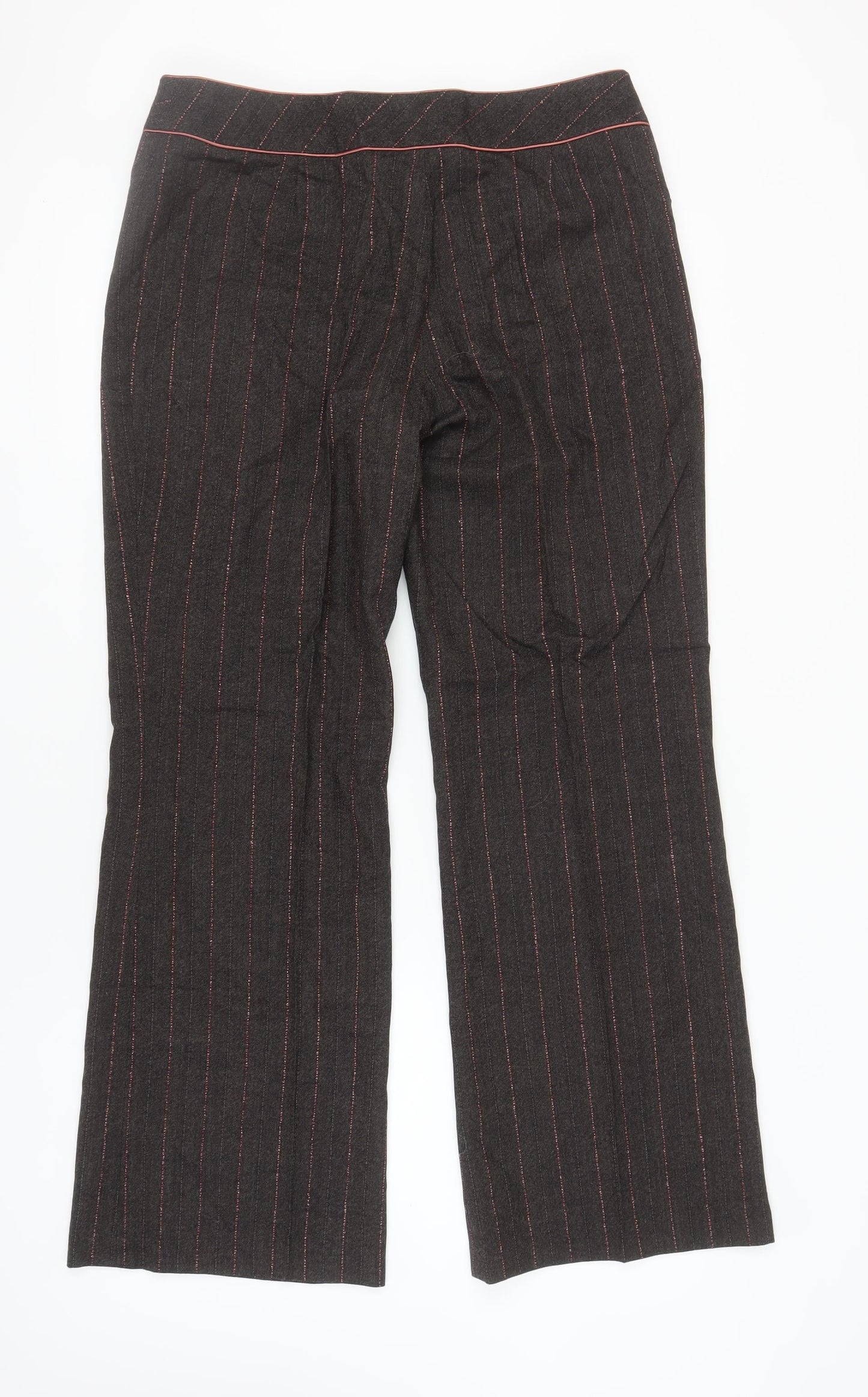 Laura Ashley Women's Black Striped Wool Trousers