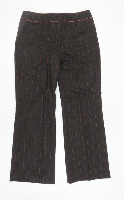 Laura Ashley Women's Black Striped Wool Trousers