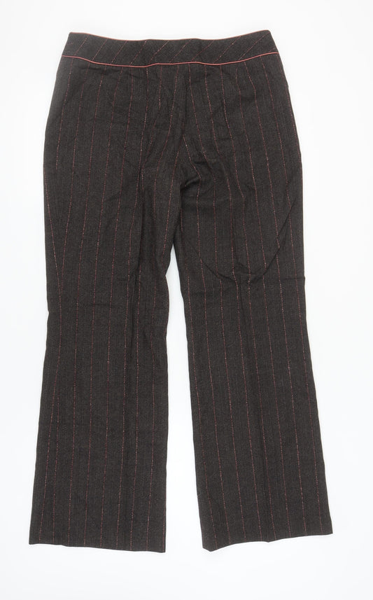 Laura Ashley Women's Black Striped Wool Trousers