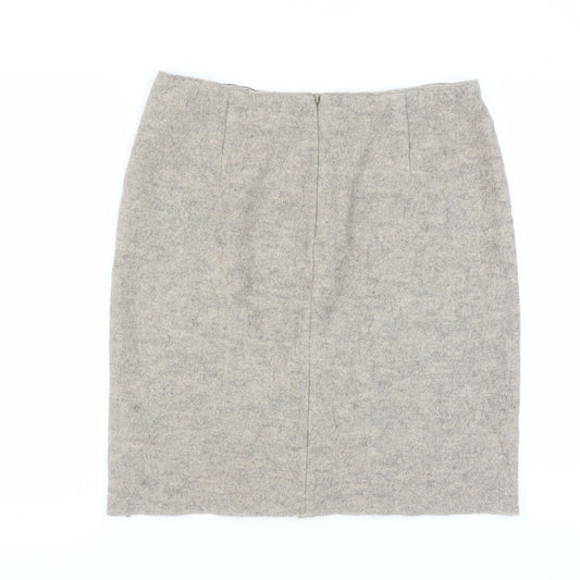 Hobbs Women's Grey Wool Pencil Skirt UK 14 Workwear