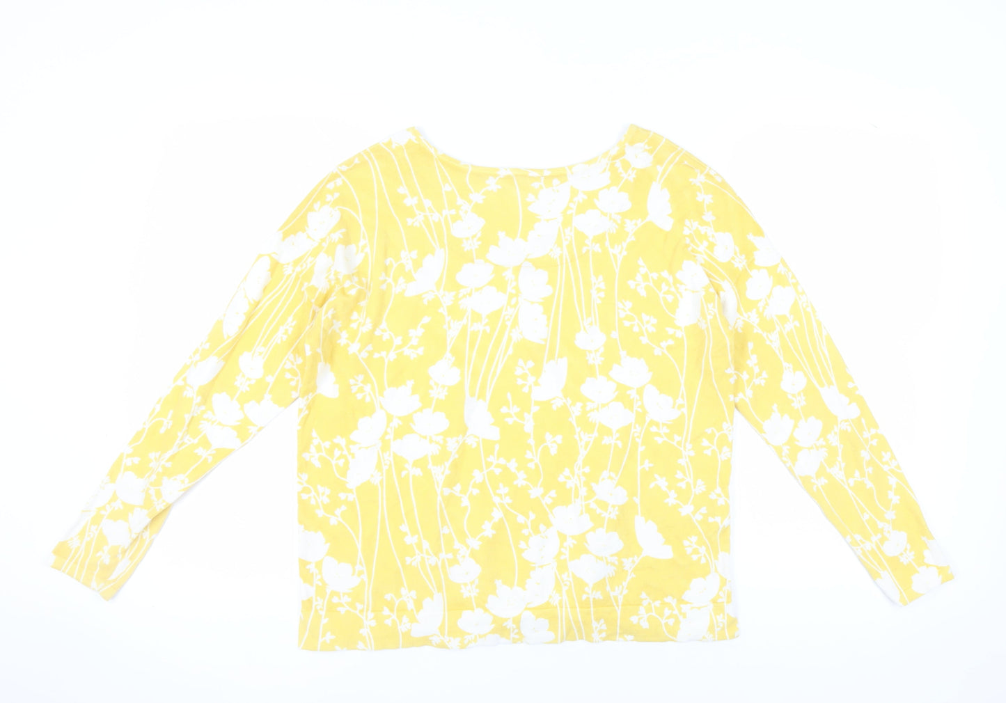 Laura Ashley Women's Yellow Floral Pullover Jumper Size 12