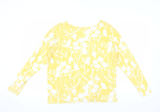 Laura Ashley Women's Yellow Floral Pullover Jumper Size 12