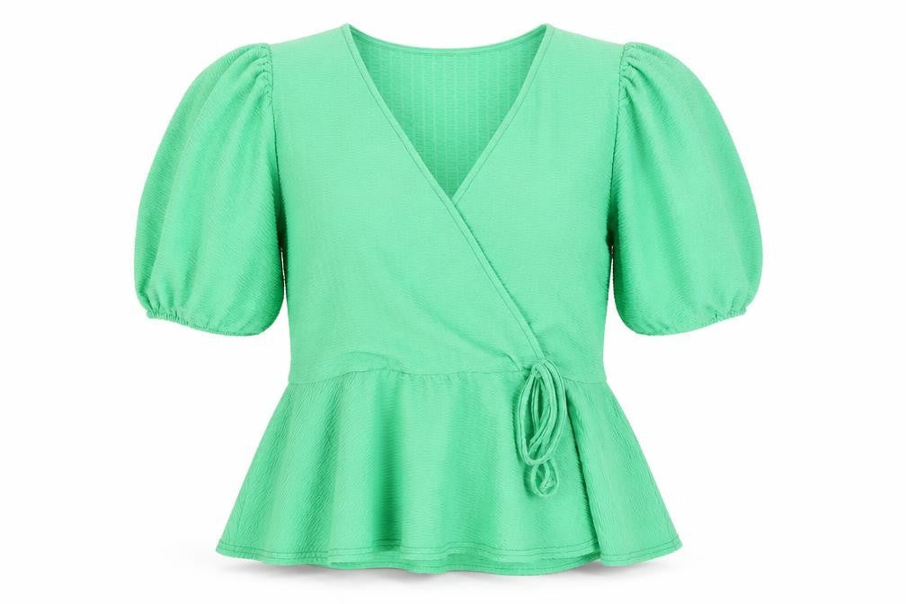 Womens UK Size 12 New Look Green Wrap Blouse