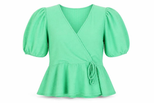 Womens UK Size 12 New Look Green Wrap Blouse
