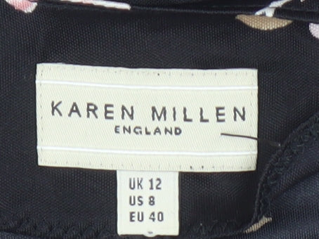 Womens UK Size 12 Karen Millen Black Basic Blouse