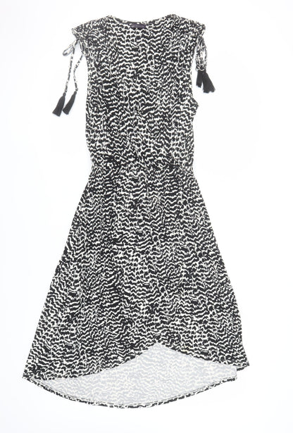 Marks and Spencer Women's Black Animal Print Dress - Size 12