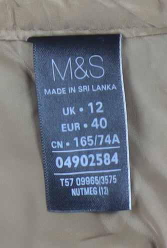 Marks and Spencer Women's Brown A-Line Skirt, Size 12