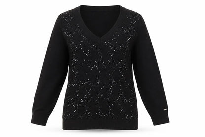 Womens UK Size XL Tommy Hilfiger Black Pullover Jumper