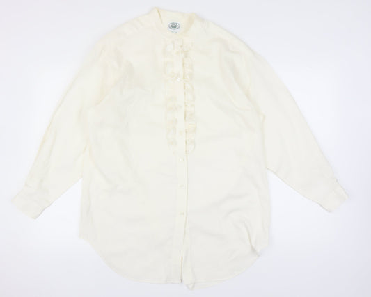 Laura Ashley Women's Ivory Button-Up Shirt UK 16