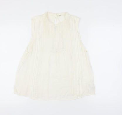 GAP Women's Ivory XL Sleeveless Crochet Blouse