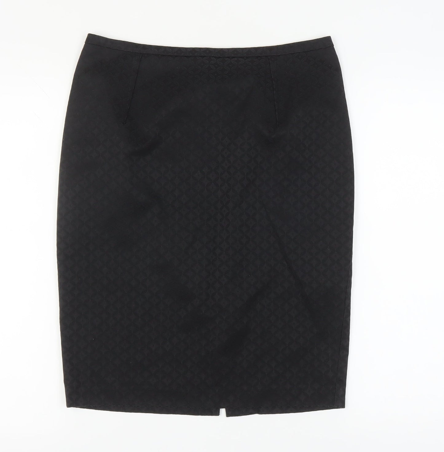 Oasis Women's Black Geometric Pencil Skirt Size 12