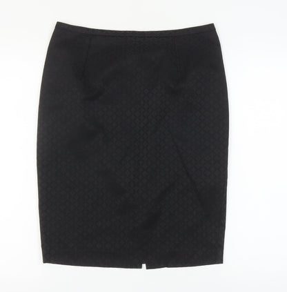 Oasis Women's Black Geometric Pencil Skirt Size 12