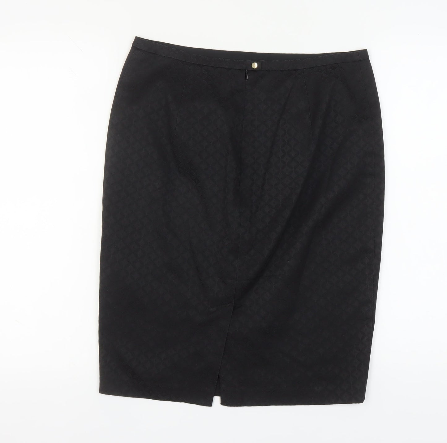 Oasis Women's Black Geometric Pencil Skirt Size 12
