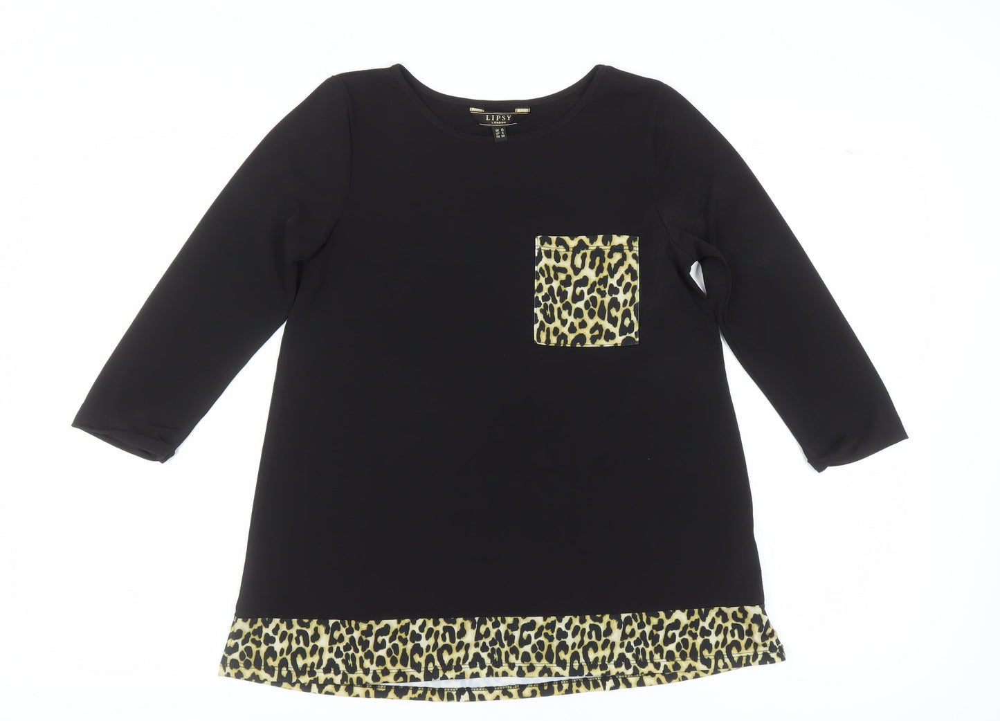 Lipsy Women's Black Animal Print Tunic - Size 10