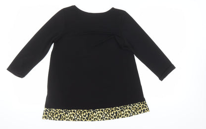Lipsy Women's Black Animal Print Tunic - Size 10