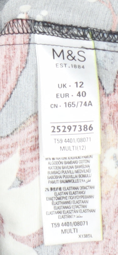 Marks and Spencer Women's Multicoloured Floral Pencil Skirt, Size 12