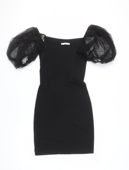 MNG Women's Black Bodycon Dress S Off Shoulder