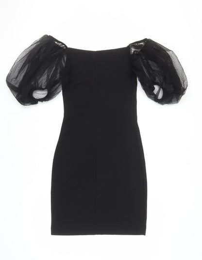 MNG Women's Black Bodycon Dress S Off Shoulder