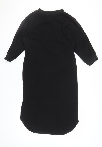 Uniqlo Women's Black Midi Dress S Casual Knit
