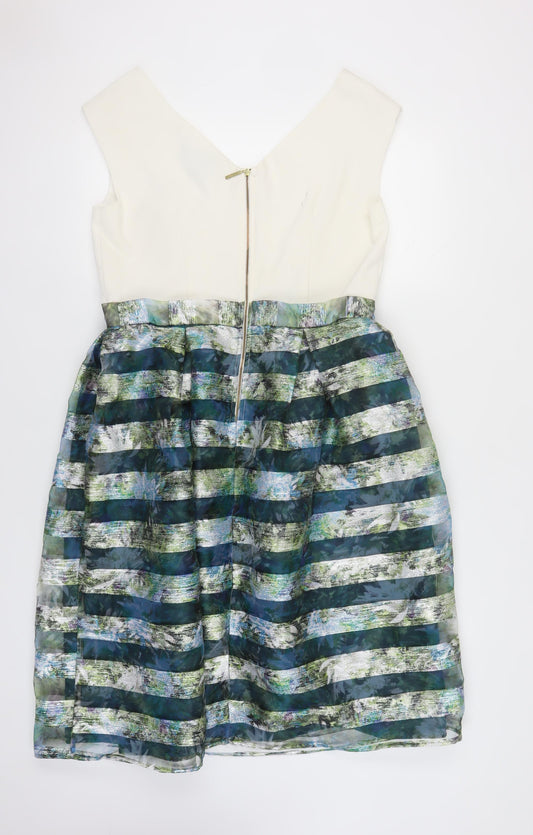 Closet London Women's Multicoloured Fit & Flare Dress Size 16