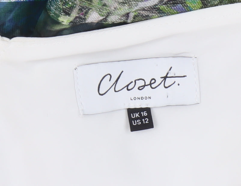 Closet London Women's Multicoloured Fit & Flare Dress Size 16