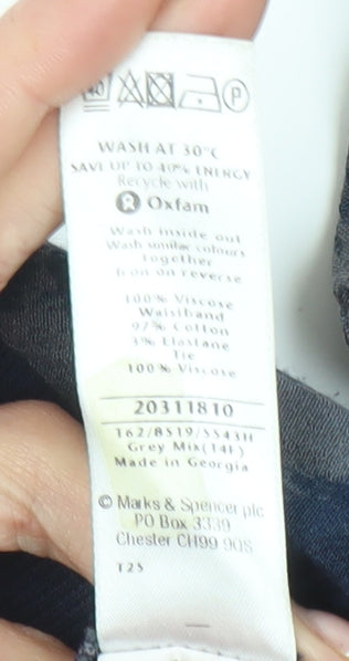 Marks and Spencer Women's Grey A-Line Midi Skirt, Size 14