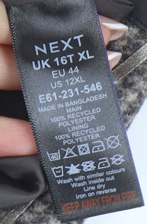 Next Women's Grey Herringbone Pencil Skirt Size 16 Tall