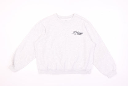 Hollister Grey Unisex Sweatshirt M Logo Pullover