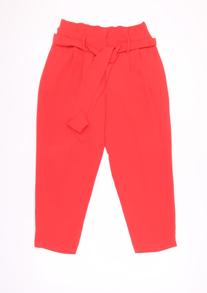 Womens UK Size 10 Plus Boden Regular Fit Paperbag Red Trousers