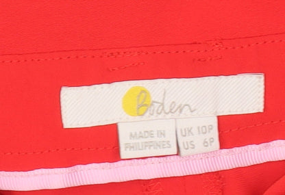 Womens UK Size 10 Plus Boden Regular Fit Paperbag Red Trousers