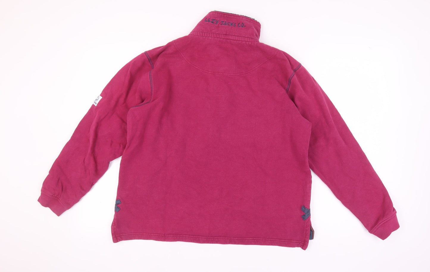 Lazy Jacks Unisex Red Henley Sweatshirt M
