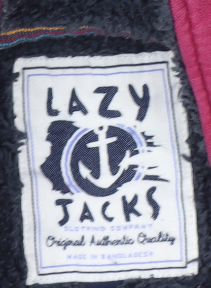 Lazy Jacks Unisex Red Henley Sweatshirt M
