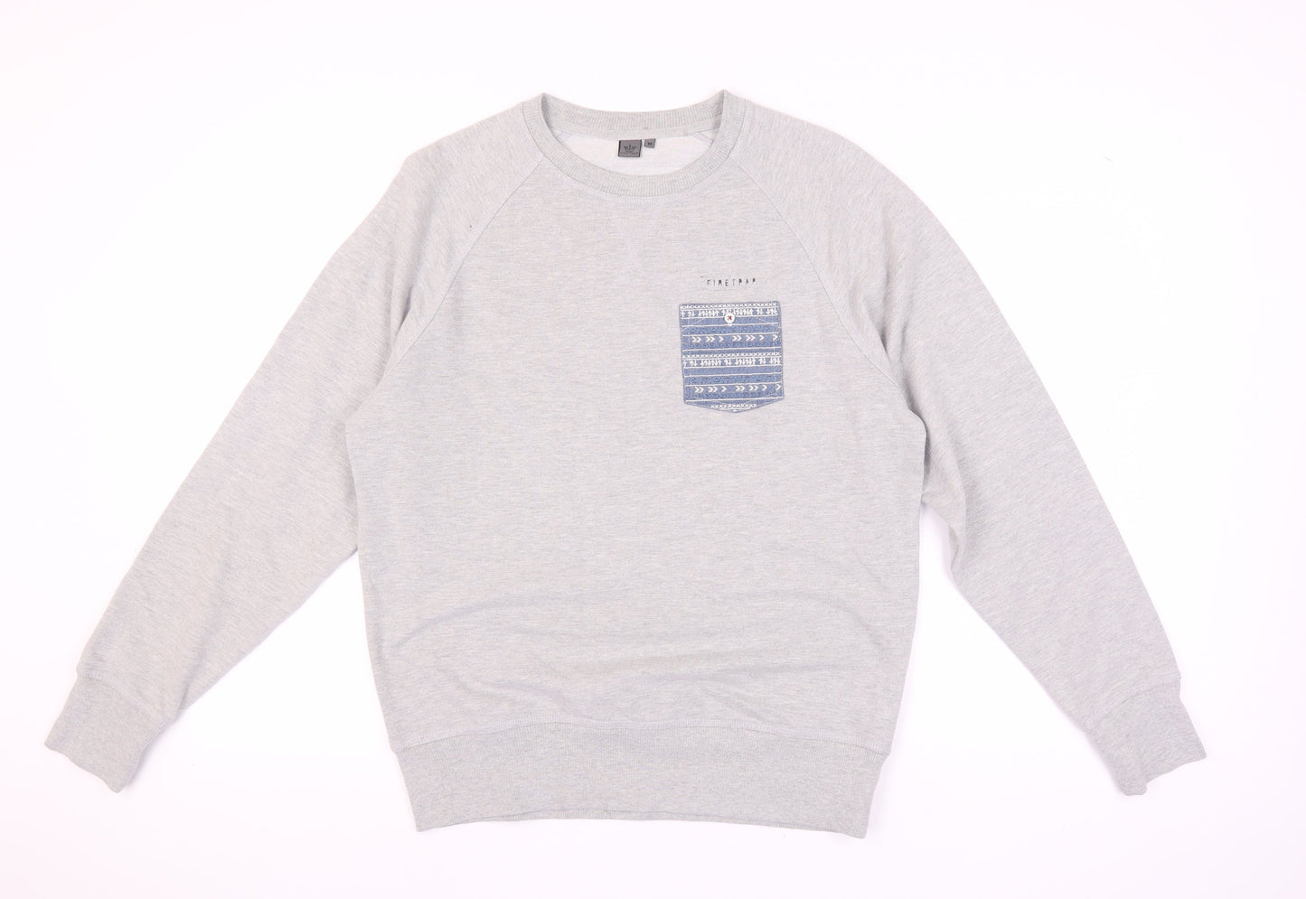 Mens UK Size M Firetrap Grey Pullover Sweatshirt