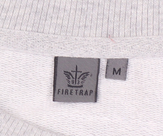 Mens UK Size M Firetrap Grey Pullover Sweatshirt