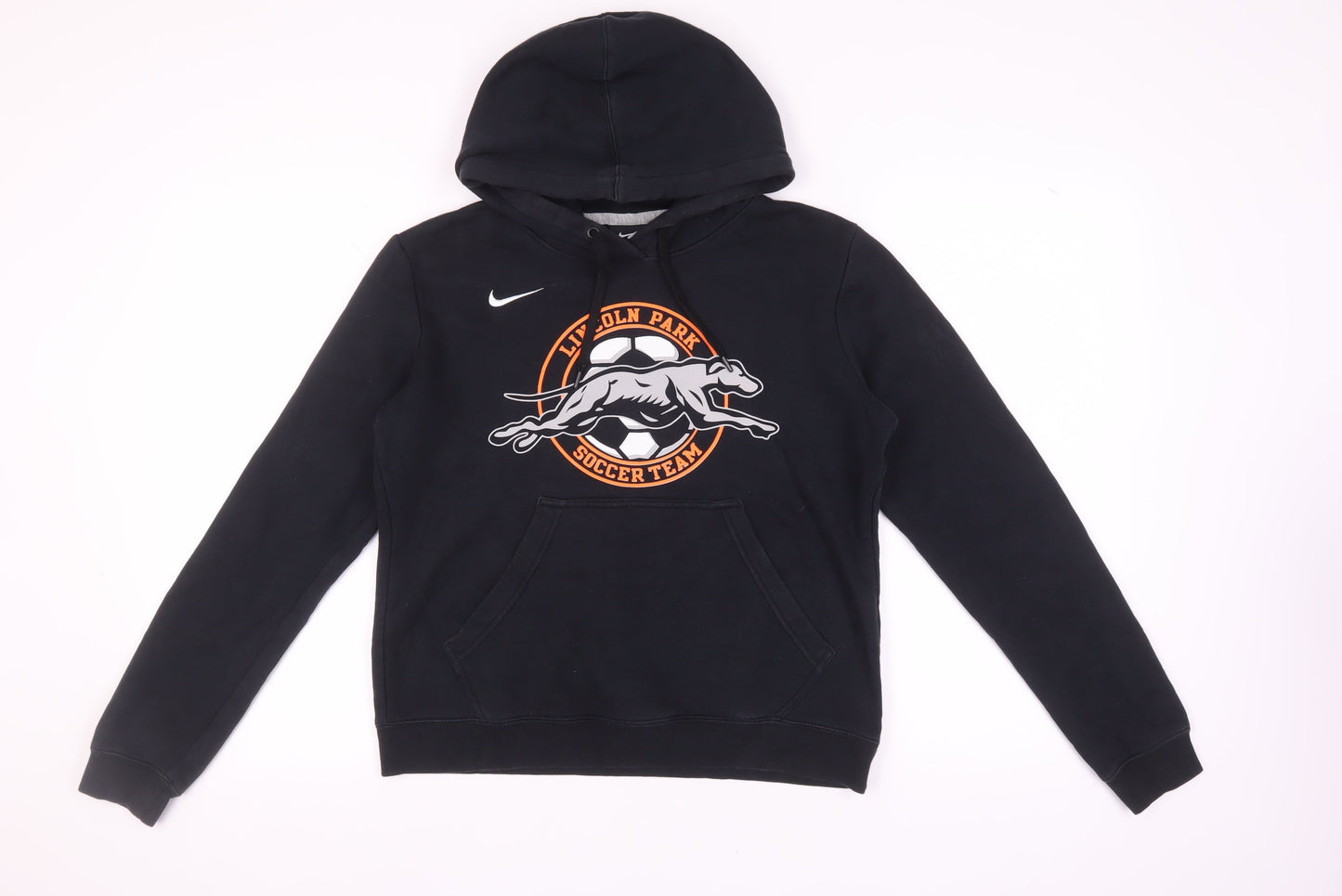 Nike Unisex Black Pullover Hoodie, M, Graphic Print