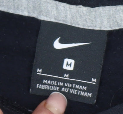 Nike Unisex Black Pullover Hoodie, M, Graphic Print