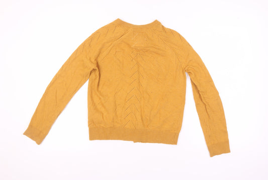 Womens UK Size 8 Mantaray Gold Cardigan Jumper