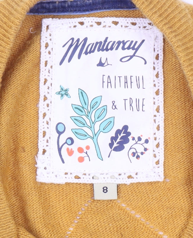 Womens UK Size 8 Mantaray Gold Cardigan Jumper