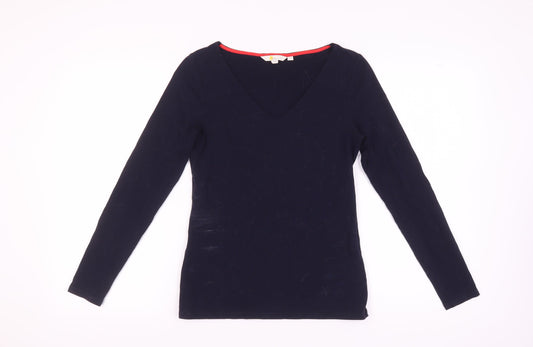 Boden Women's Blue V-Neck Long Sleeve T-Shirt Size 12