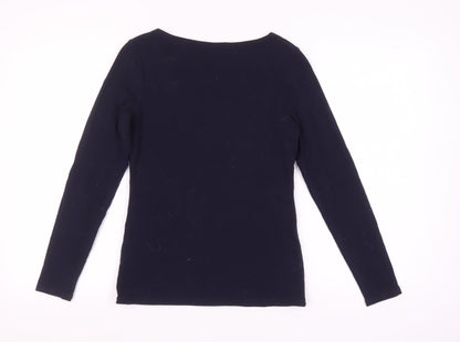 Boden Women's Blue V-Neck Long Sleeve T-Shirt Size 12