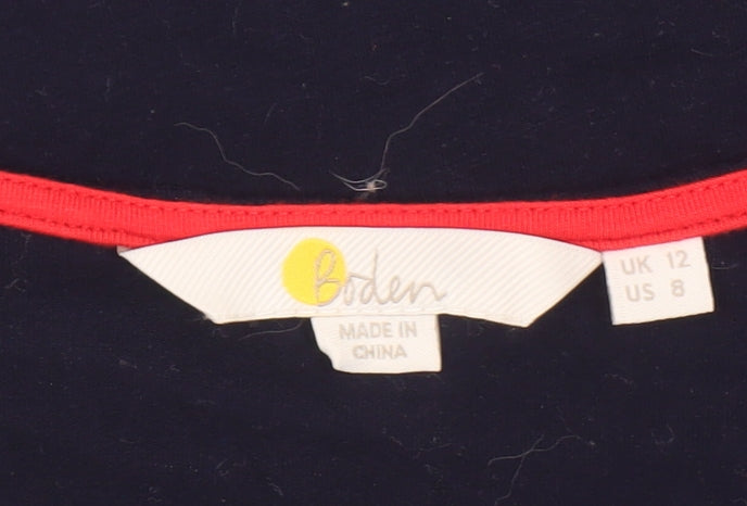 Boden Women's Blue V-Neck Long Sleeve T-Shirt Size 12