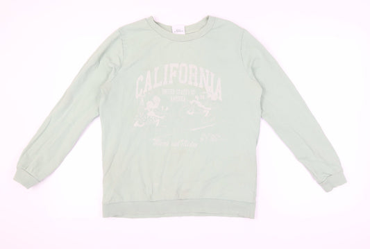 Womens UK Size 12 Disney Green Pullover Sweatshirt